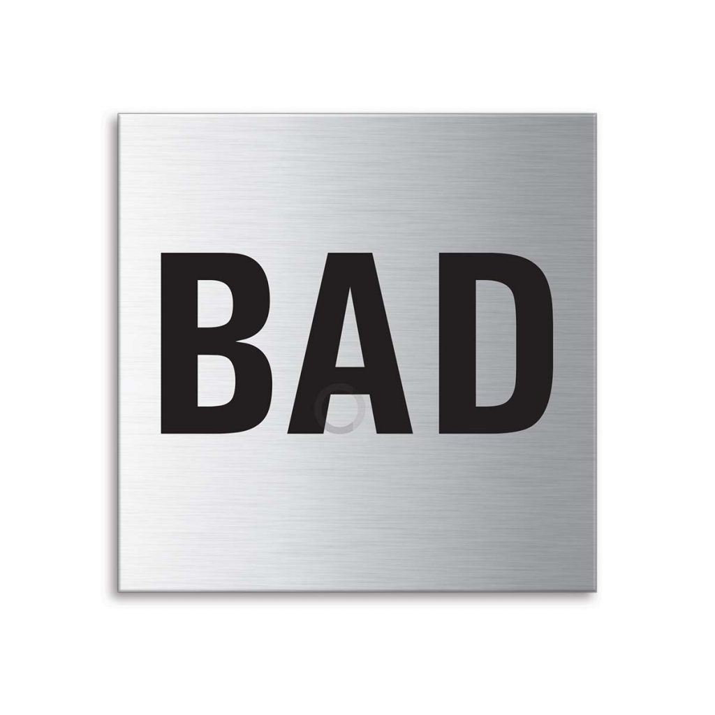 Schild Bad/Badezimmer | Türschild aus Edelstahl 70x70 mm - SignCo