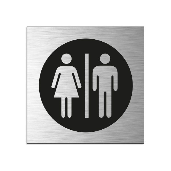 Schild WC Damen / Herren Türschild aus Aluminium 80x80 mm