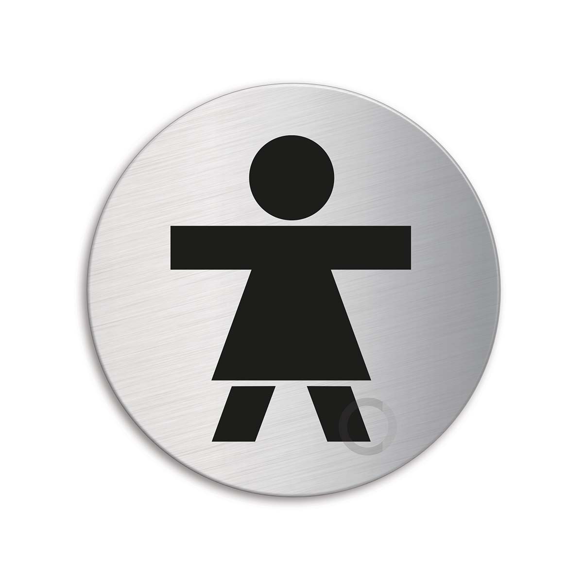 WC Damen Ø 75 mm Türsymbol Schild Piktogramm ★ Edelstahl Türschild