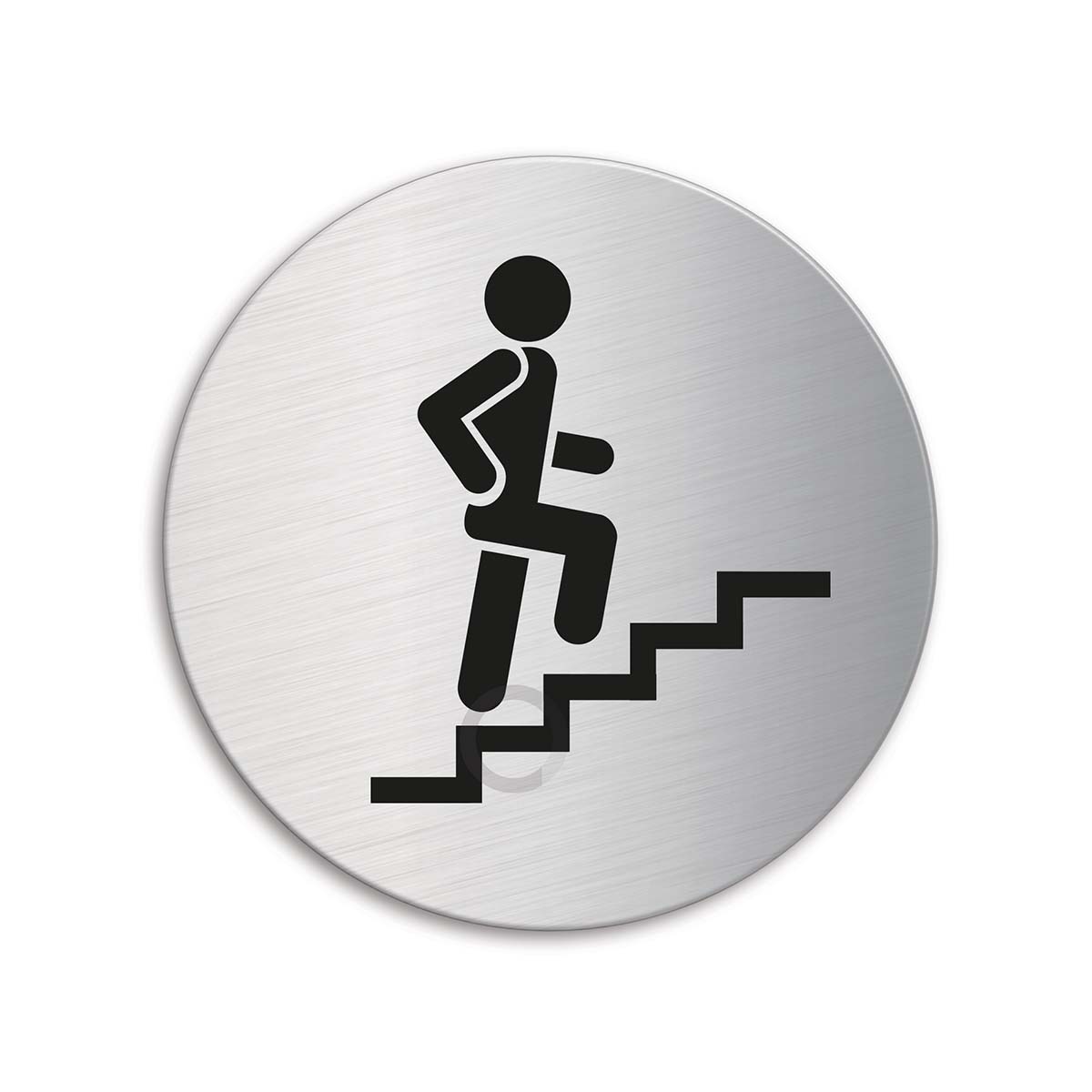 Schild Treppenhaus Ø 75 mm Türschild aus Edelstahl selbstklebend