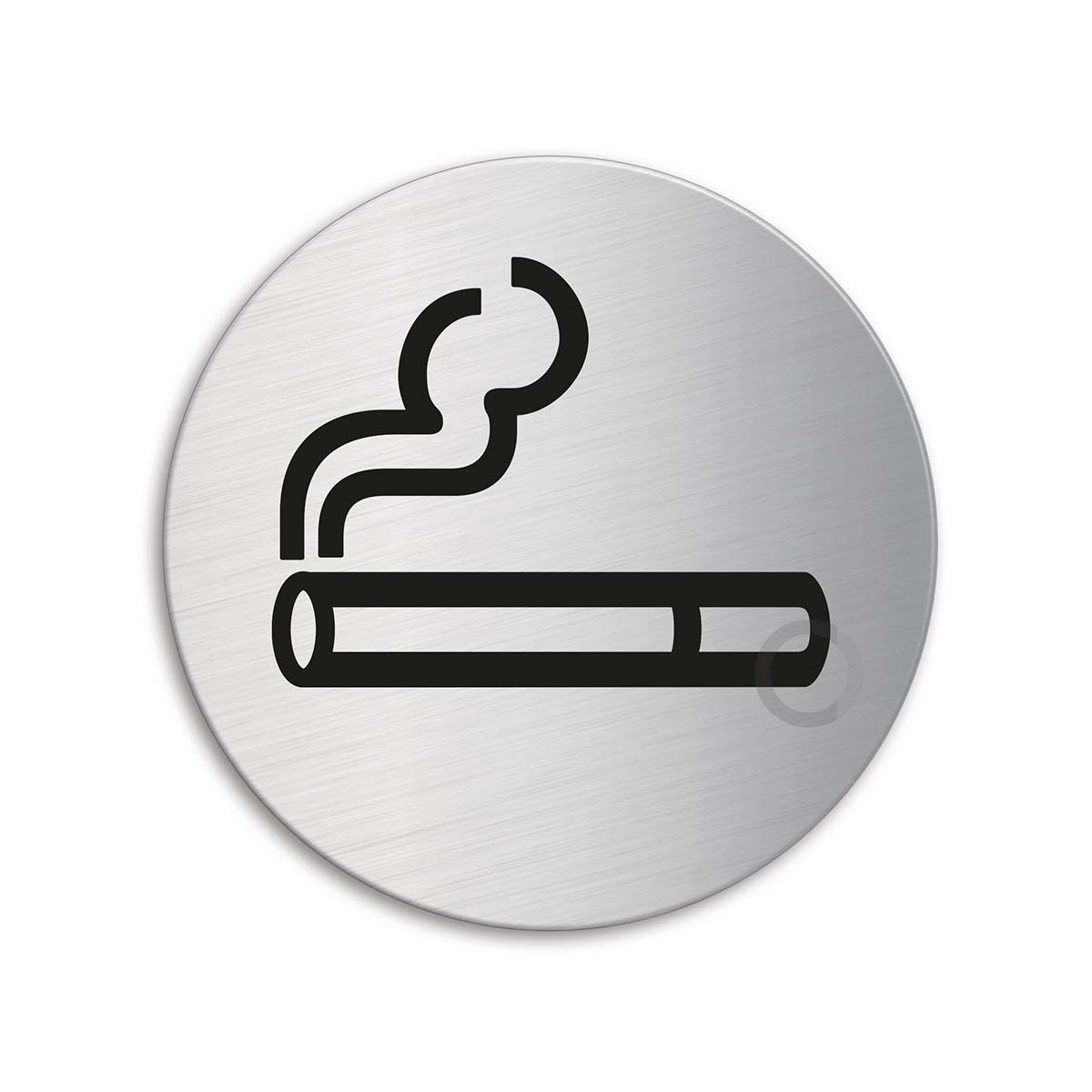 Rauchen verboten-Rauchverbot-Edelstahl-Schild-75 mm Ø-Warnschild-Hinweisschild 