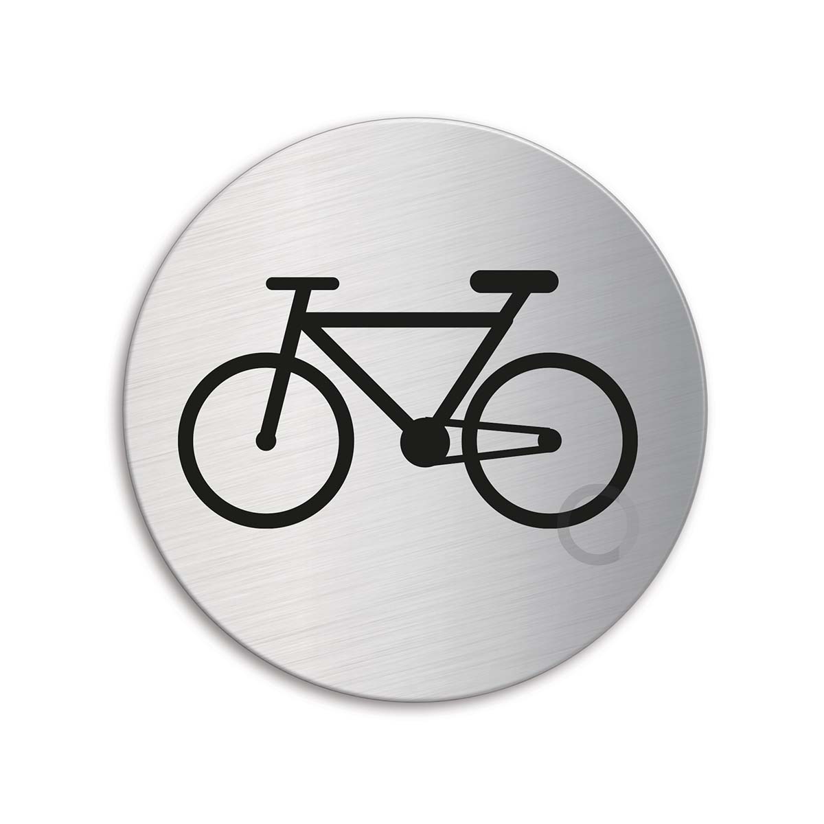 Schild Fahrradraum Ø 75 mm Türschild aus Edelstahl selbstklebend