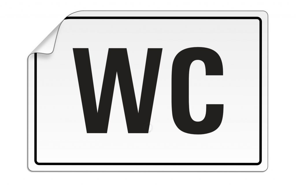WC Wc Türschld Gästetolette Tolettenschld Selbstklebend