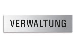 Schild Verwaltung 16x4 cm Türschild aus Edelstahl selbstklebend