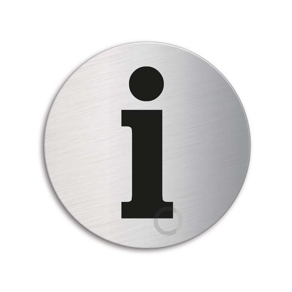 Schild Information Ø 75 mm Türschild aus Edelstahl selbstklebend