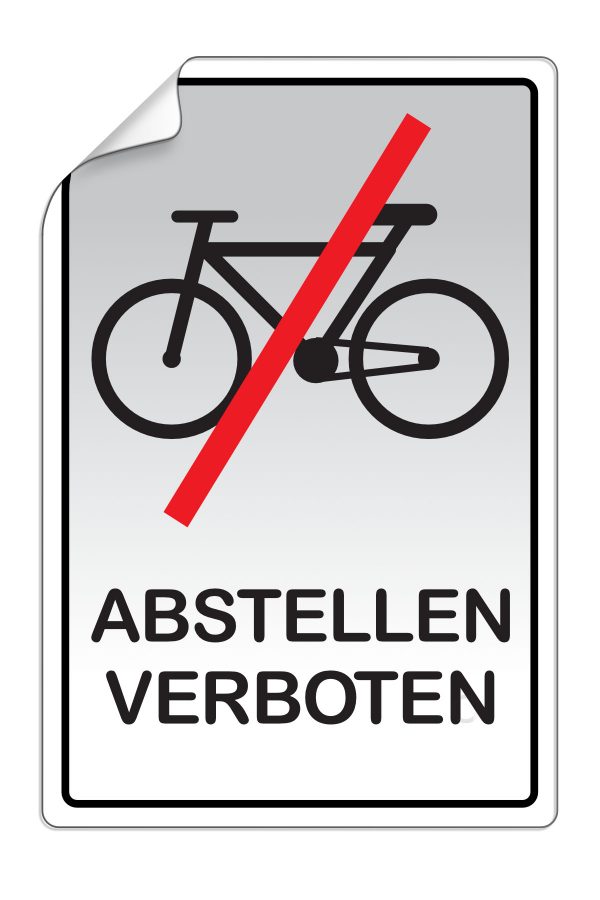 Folienschild Fahrrad abstellen verboten