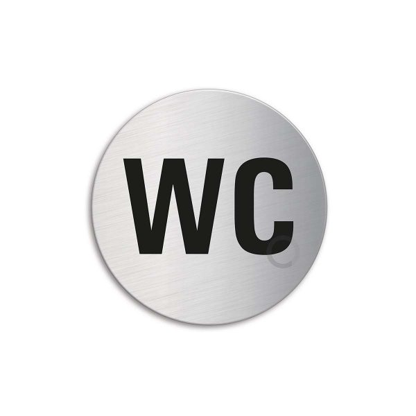 Schild WC Ø 60 mm Türschild aus Edelstahl