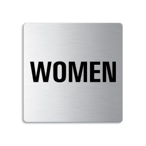 Schild Women 8,5x8,5 cm Toilettenschild aus Edelstahl selbstklebend