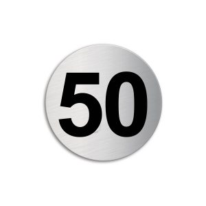 Türnummer 50 Zimmernummer aus Edelstahl